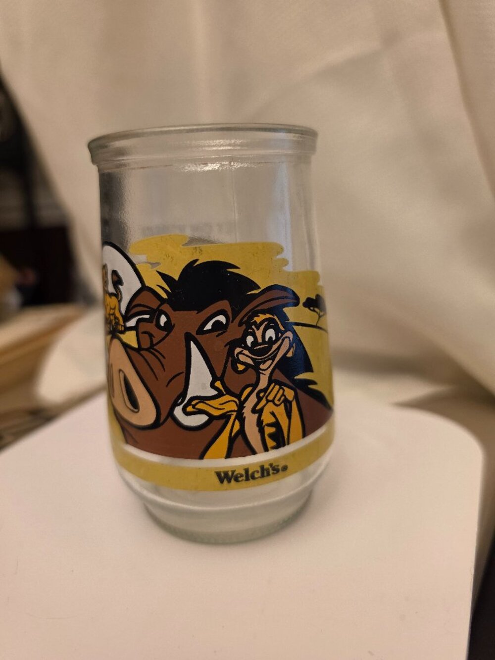 Vintage Welch's The Lion King 2 Simba's Pride Jelly Jar Disney Glass Timon pumba